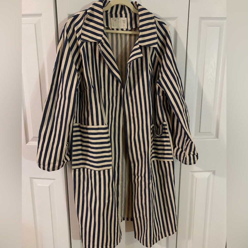 STATE the Label Striped Potters Coat